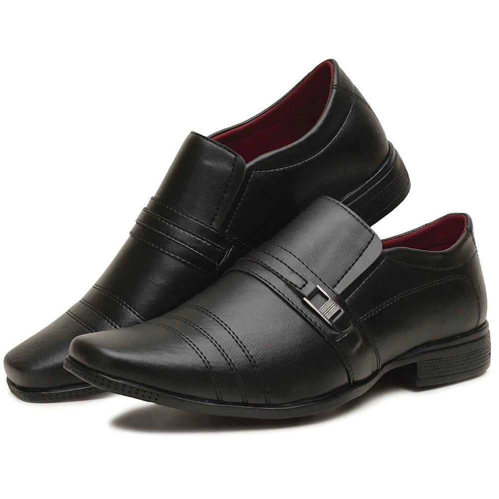 Sapato Social Masculino sollano 112 Leve Confortavel Couro Ecológico Siroco