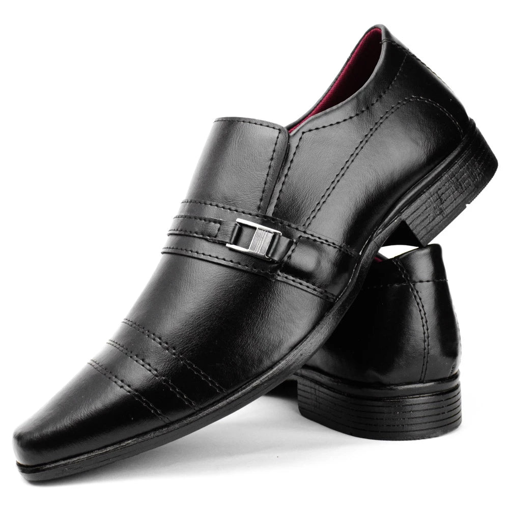 Sapato Social Masculino sollano 112 Leve Confortavel Couro Ecológico Siroco