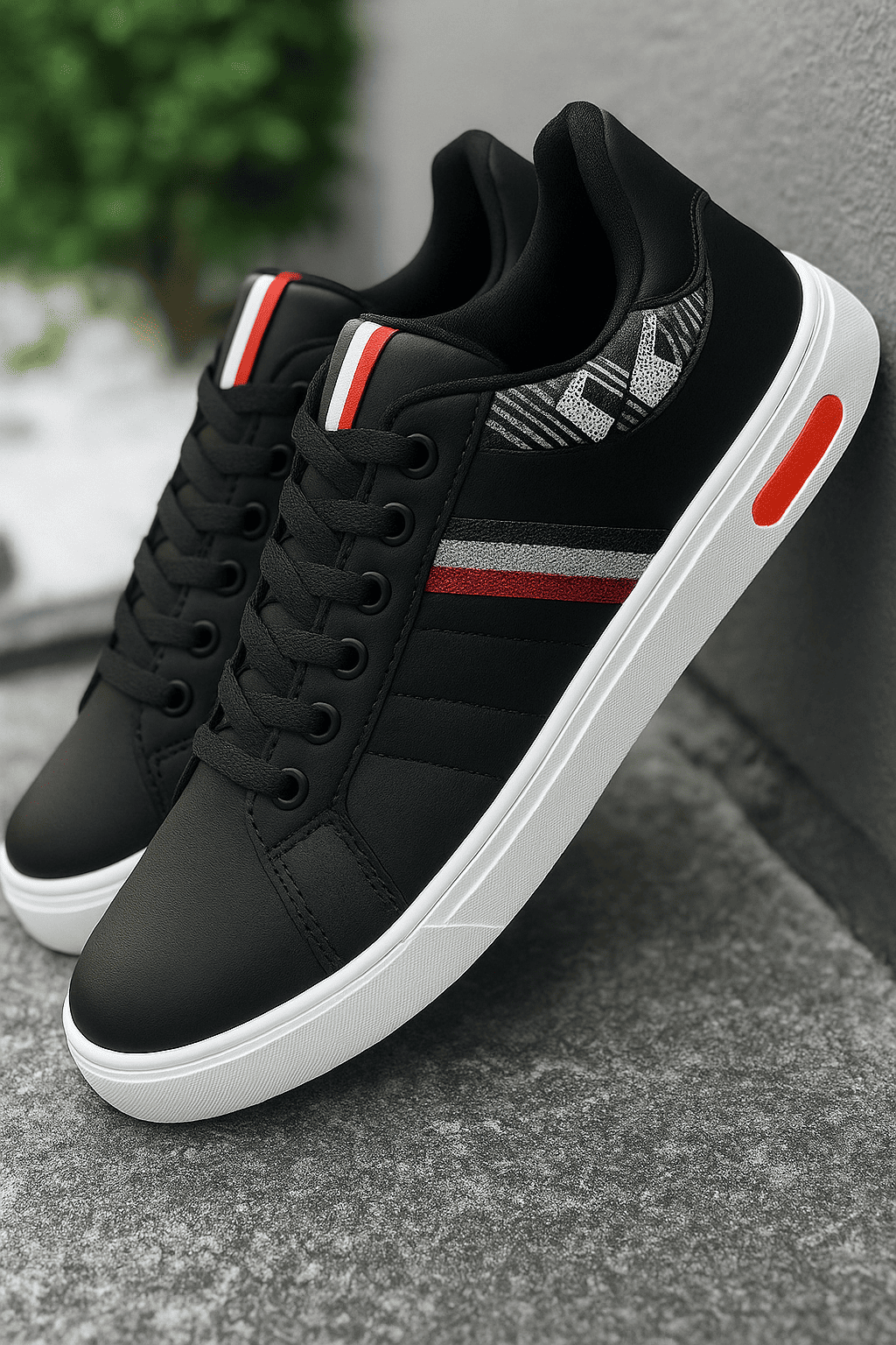 Sapato casual stripes-couro sintético leve confortável